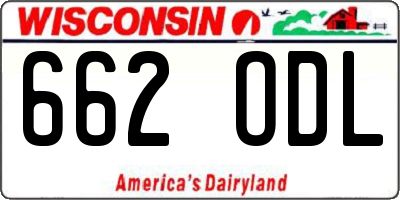 WI license plate 662ODL