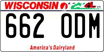 WI license plate 662ODM