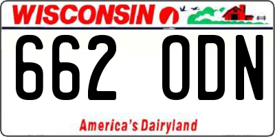 WI license plate 662ODN
