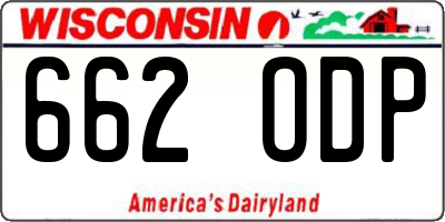 WI license plate 662ODP