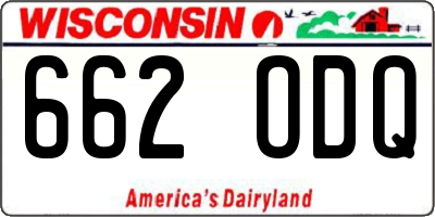WI license plate 662ODQ