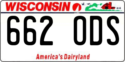 WI license plate 662ODS