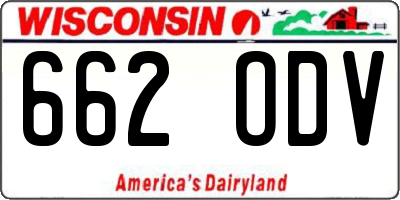 WI license plate 662ODV