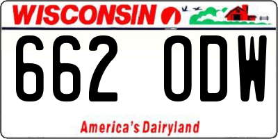 WI license plate 662ODW