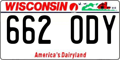 WI license plate 662ODY