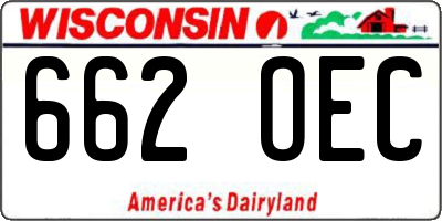 WI license plate 662OEC