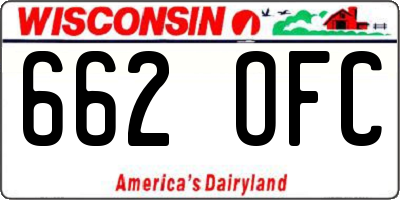 WI license plate 662OFC