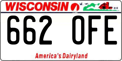 WI license plate 662OFE
