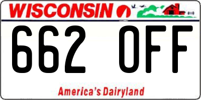 WI license plate 662OFF