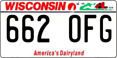 WI license plate 662OFG