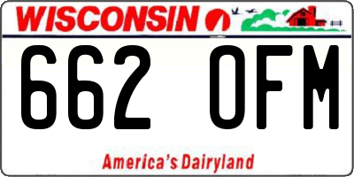 WI license plate 662OFM