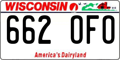 WI license plate 662OFO