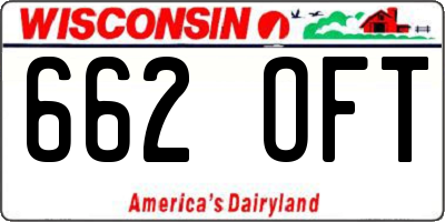 WI license plate 662OFT
