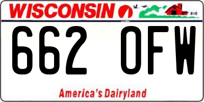 WI license plate 662OFW