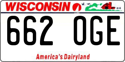 WI license plate 662OGE