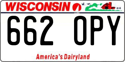 WI license plate 662OPY