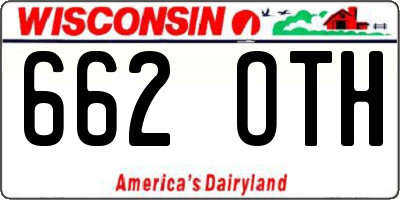 WI license plate 662OTH