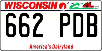 WI license plate 662PDB