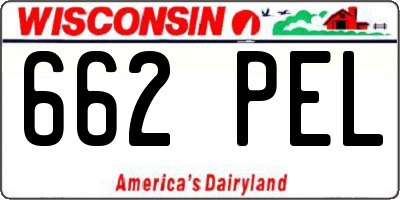 WI license plate 662PEL