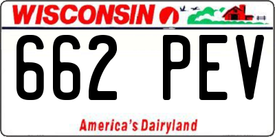 WI license plate 662PEV