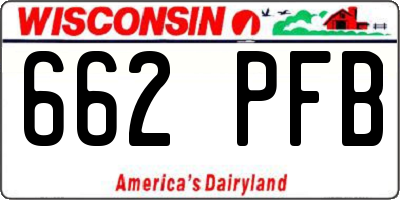 WI license plate 662PFB