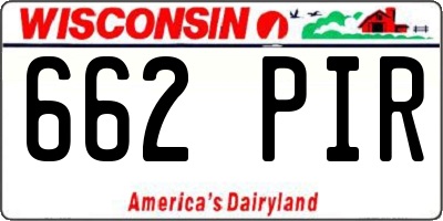 WI license plate 662PIR