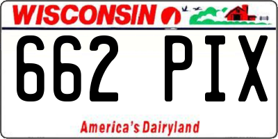 WI license plate 662PIX