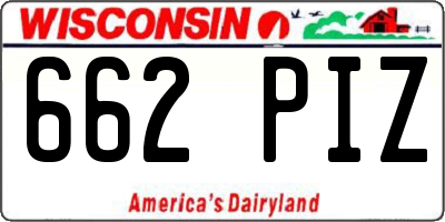 WI license plate 662PIZ