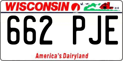 WI license plate 662PJE