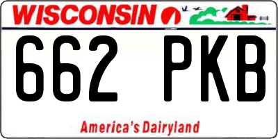 WI license plate 662PKB