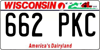 WI license plate 662PKC