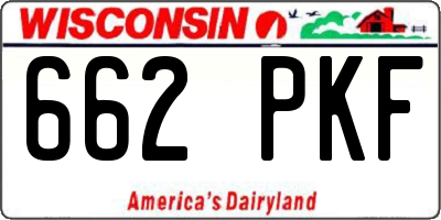 WI license plate 662PKF