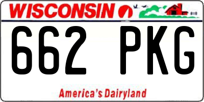 WI license plate 662PKG