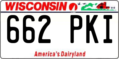 WI license plate 662PKI