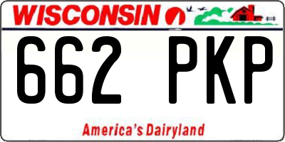 WI license plate 662PKP