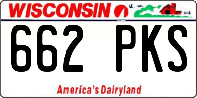 WI license plate 662PKS