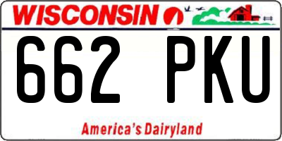 WI license plate 662PKU