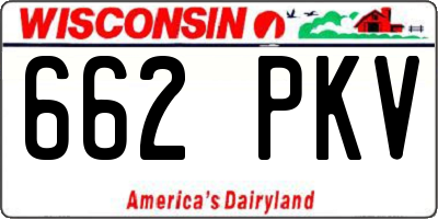 WI license plate 662PKV