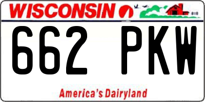 WI license plate 662PKW