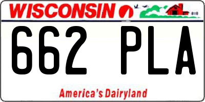 WI license plate 662PLA