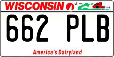 WI license plate 662PLB