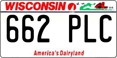 WI license plate 662PLC