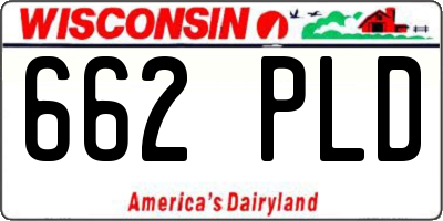 WI license plate 662PLD