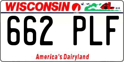 WI license plate 662PLF