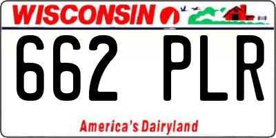 WI license plate 662PLR