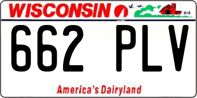 WI license plate 662PLV