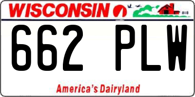 WI license plate 662PLW