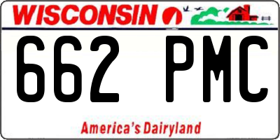 WI license plate 662PMC