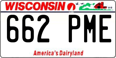 WI license plate 662PME