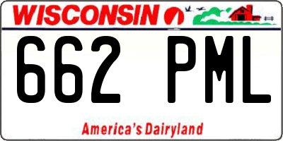 WI license plate 662PML